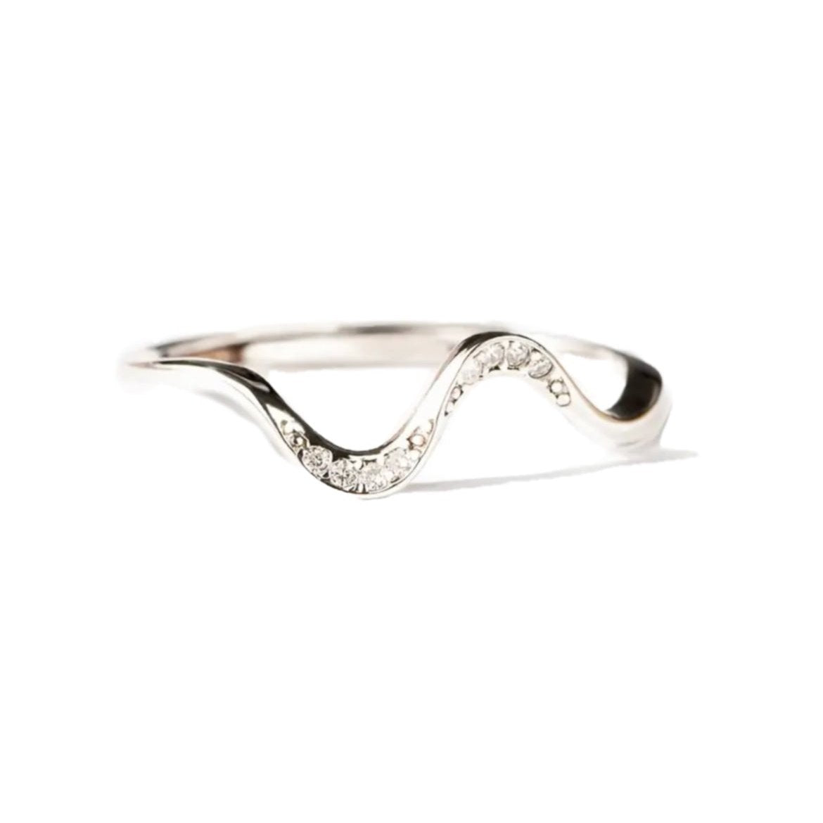 WAVE CUBIC SILVER RING