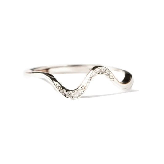 WAVE CUBIC SILVER RING